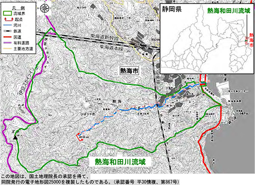 熱海和田川流域位置図