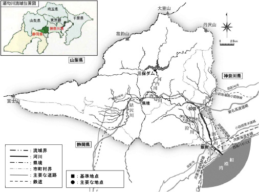 鮎沢川水系図