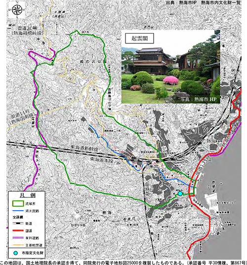 初川流域の文化財位置図