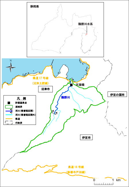 陰野川水系図