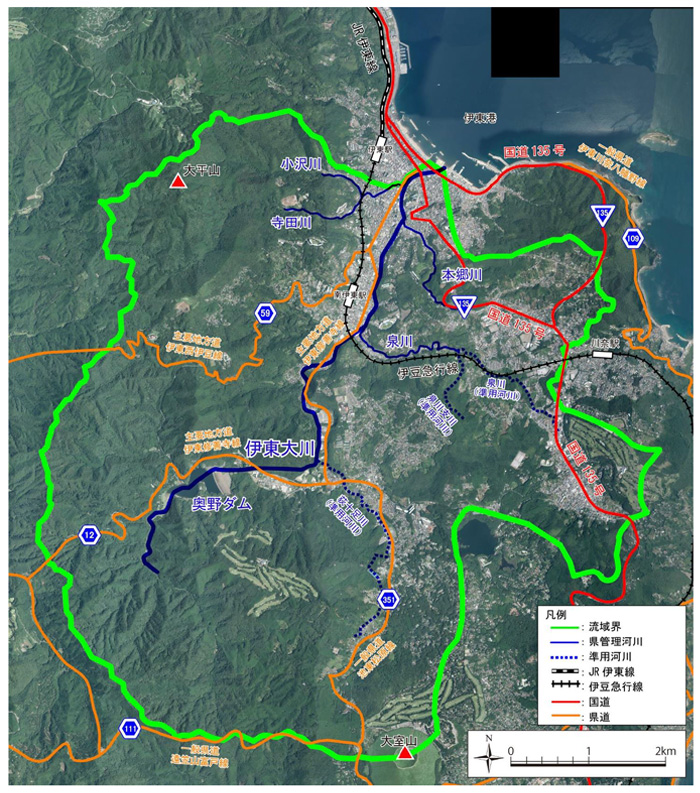 伊東大川流域図