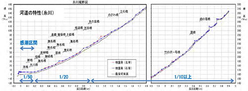 糸川現況河道縦断図