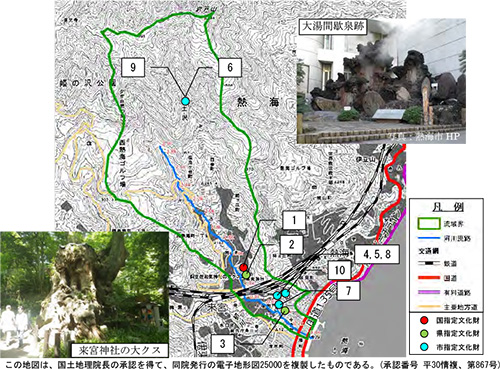 糸川流域の文化財位置図