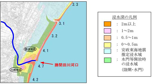 津波の高さの分布の画像