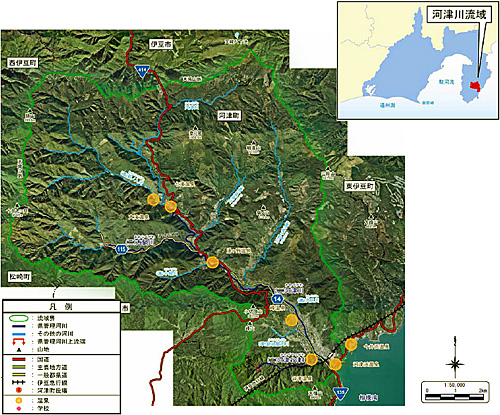 河津川水系流域図の画像