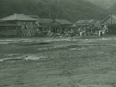 狩野川台風での河津川の被災写真