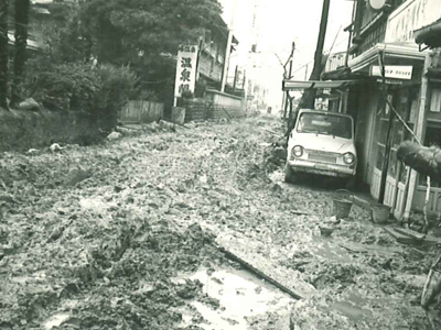 狩野川台風での河津川の被災写真