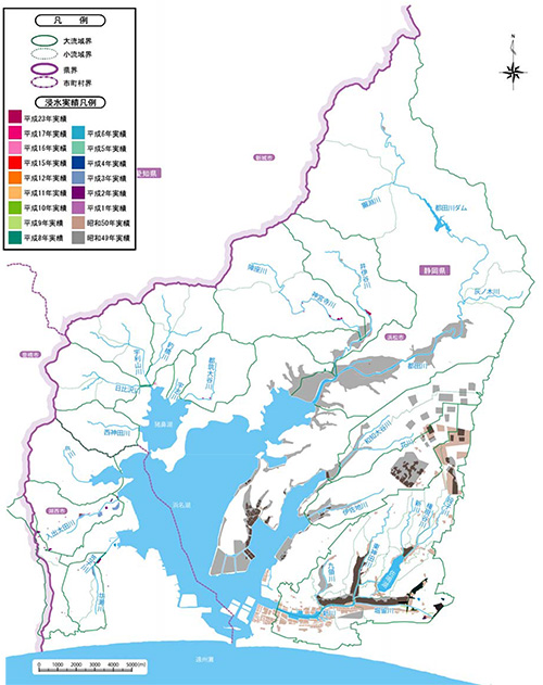 都田川水系浸水実績図