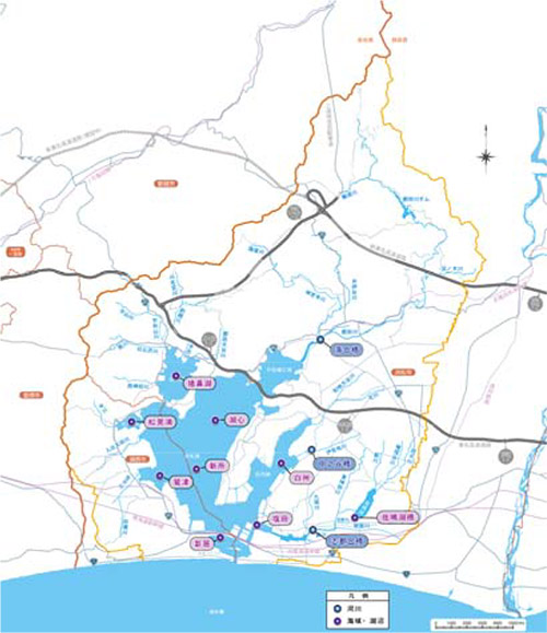 水質観測地点と環境基準類型指定状況