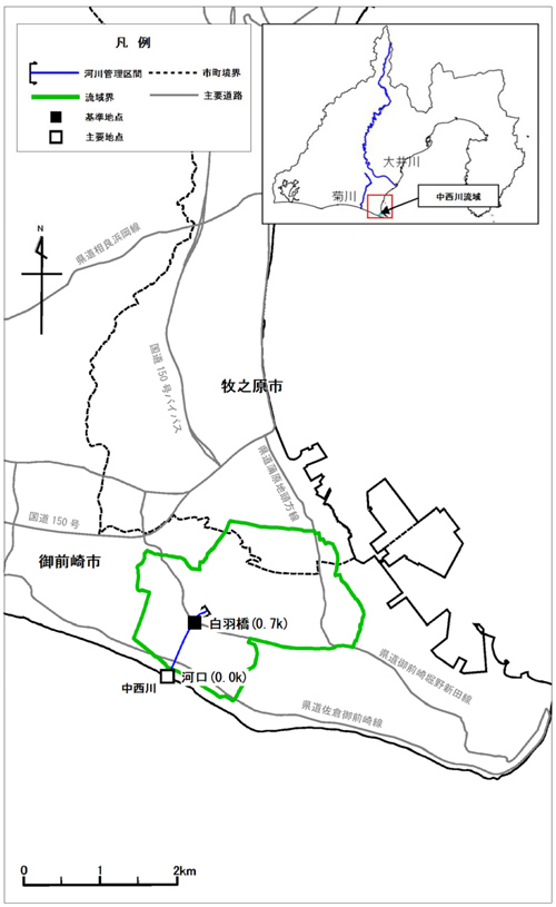 中西川水系図