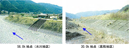 河川局部改良事業による改修状況