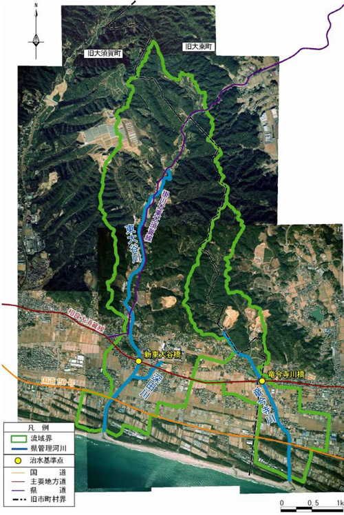 東大谷川及び竜今寺川 流域概要図の画像