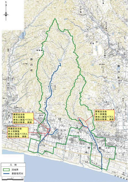 地域住民による河川清掃状況図の画像