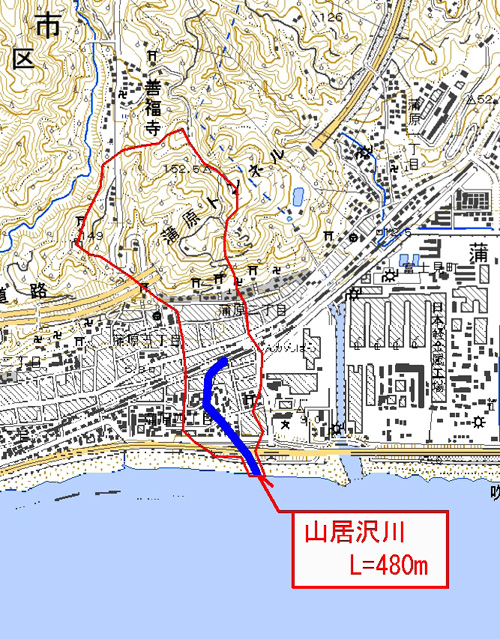 山居沢川流域概要図の画像