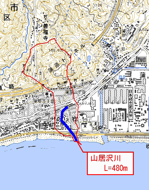 山居沢川流域概要図の画像
