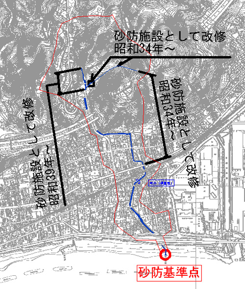 山居沢川整備状況平面図の画像