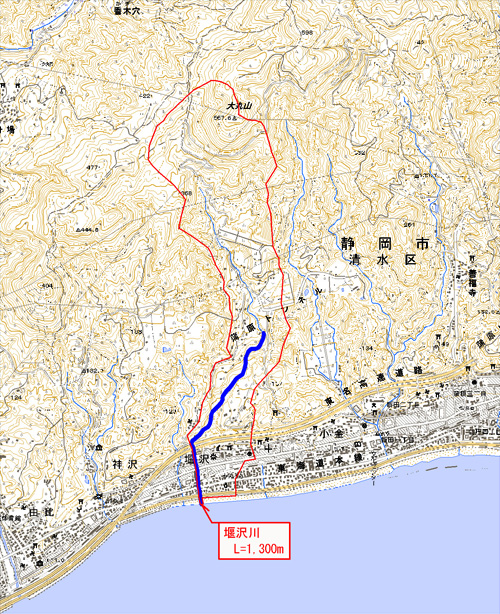 堰沢川流域概要図の画像