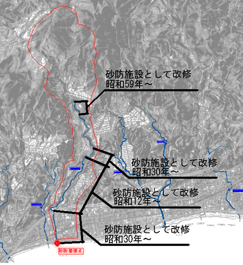 堰沢川整備状況平面図の画像