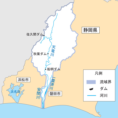 天竜川水系図（静岡県内）の画像