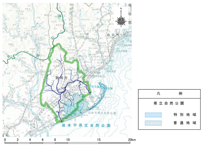 静岡県自然公園配置図