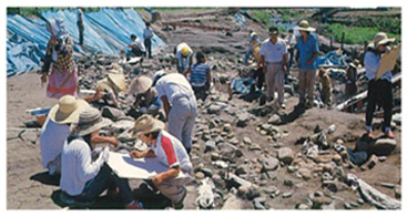 遺跡調査の状況（昭和60年9月）