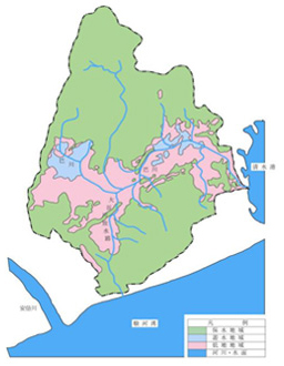 巴川三地域区分図