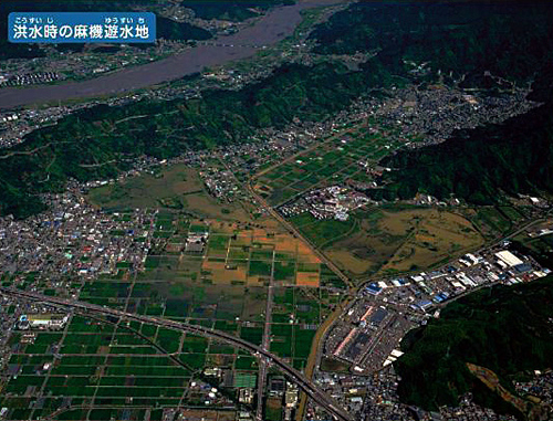 洪水時の麻機遊水地の画像