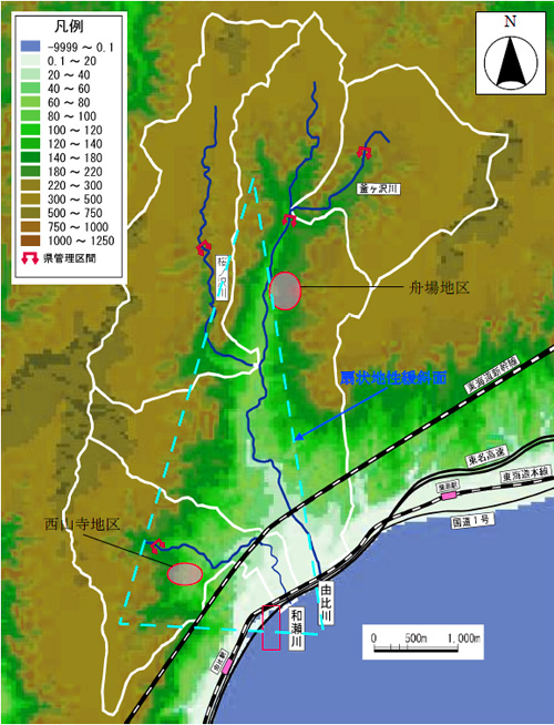 清水区由比の地形の画像