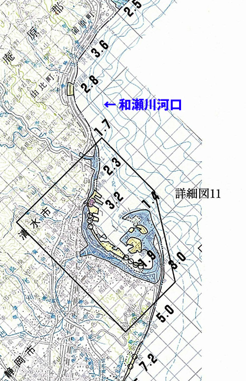 津波による推定浸水域図の画像