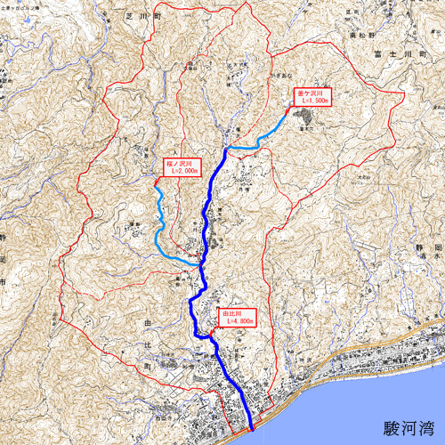 由比川流域概要図