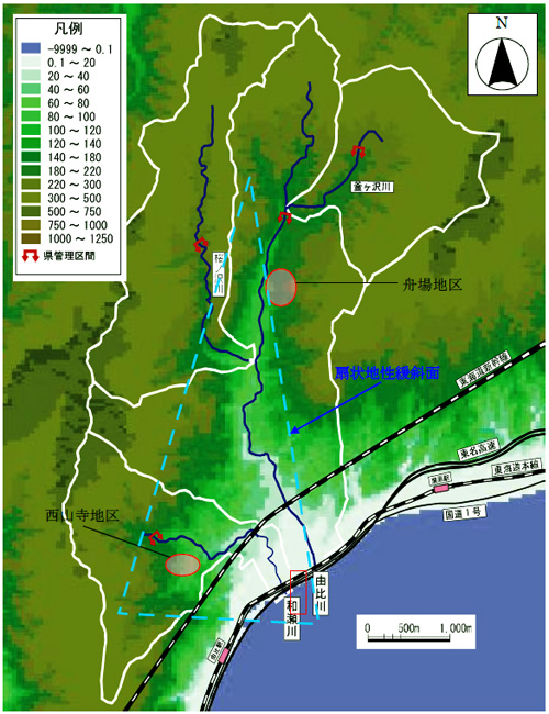 清水区由比の地形の画像