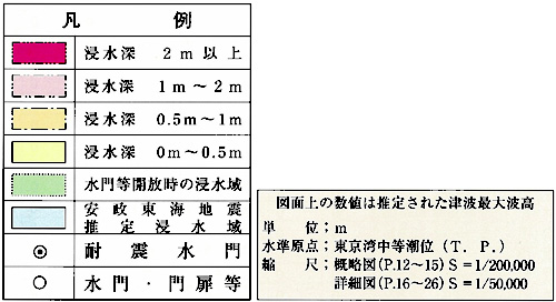 津波による推定浸水域図凡例の画像